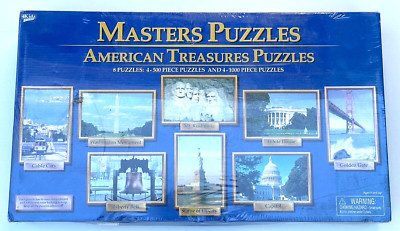 Masters Puzzles: American Treasures 8 Pack Jigsaw Puzzle: 4/500pc - 4/1000pc NEW