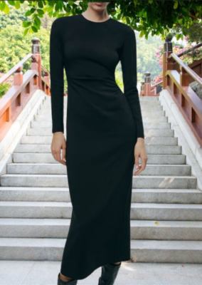 side ruched dress zara Zara ribbed ruched side