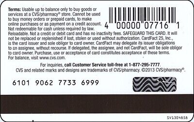 CVS Pharmacy * Used Collectible Gift Card NO VALUE * SV1607064