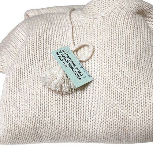 Suéter Pullover Calypso St. Barth 100% Cachemira Borla Con Capucha Bolsillos Marfil, L - Imagen 9 de 15