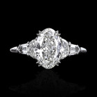 Engagement  Platinum Diamond  Ring Oval IGI Lab Created 2.70 Ct PT 950 E F  VVS  — photo 4