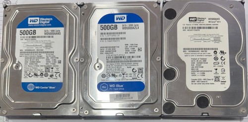 3X WD Blue 500GB SATA WD5000AZLX- WD5000AAKS- WD CAVIAR WD5000AAKS