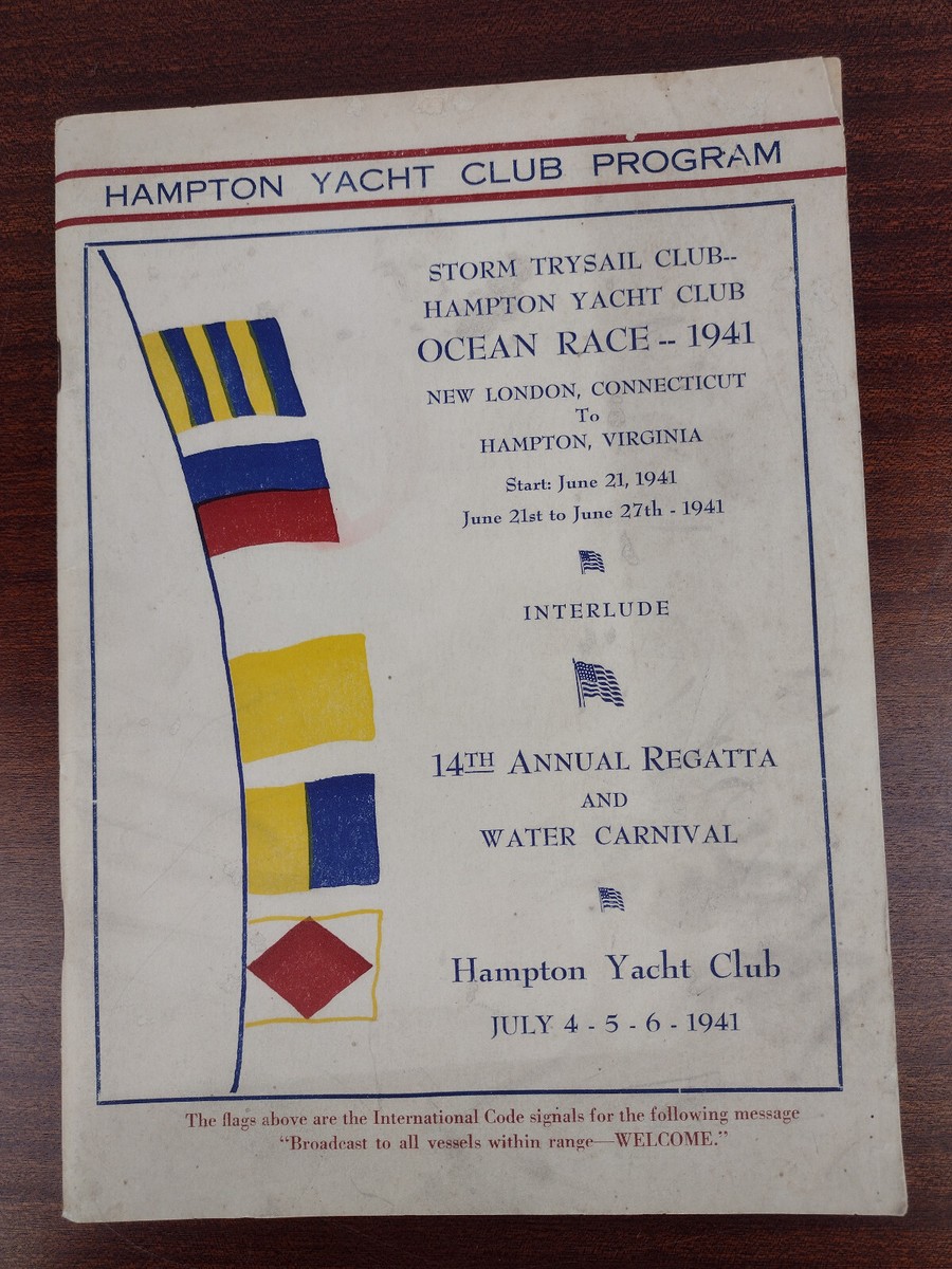 Vintage 1941 Hampton Yacht Club (Virginia) Program Sailing Magazine