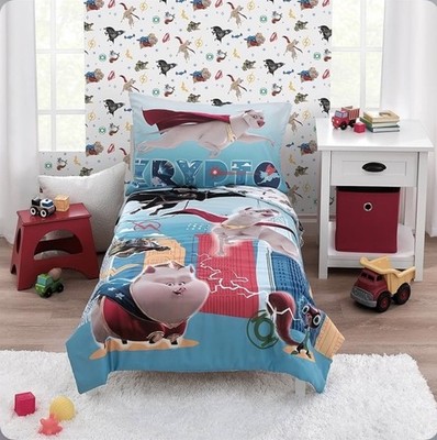 Warner Bros DC League Of Super-Pets 4 Piece Twin Toddler Comforter Bedding Set