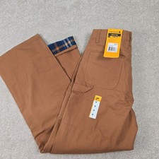 Carhartt Kids Loose Fit Flannel Lined Canvas Utility Pants Brown BN8316-B Sz 16