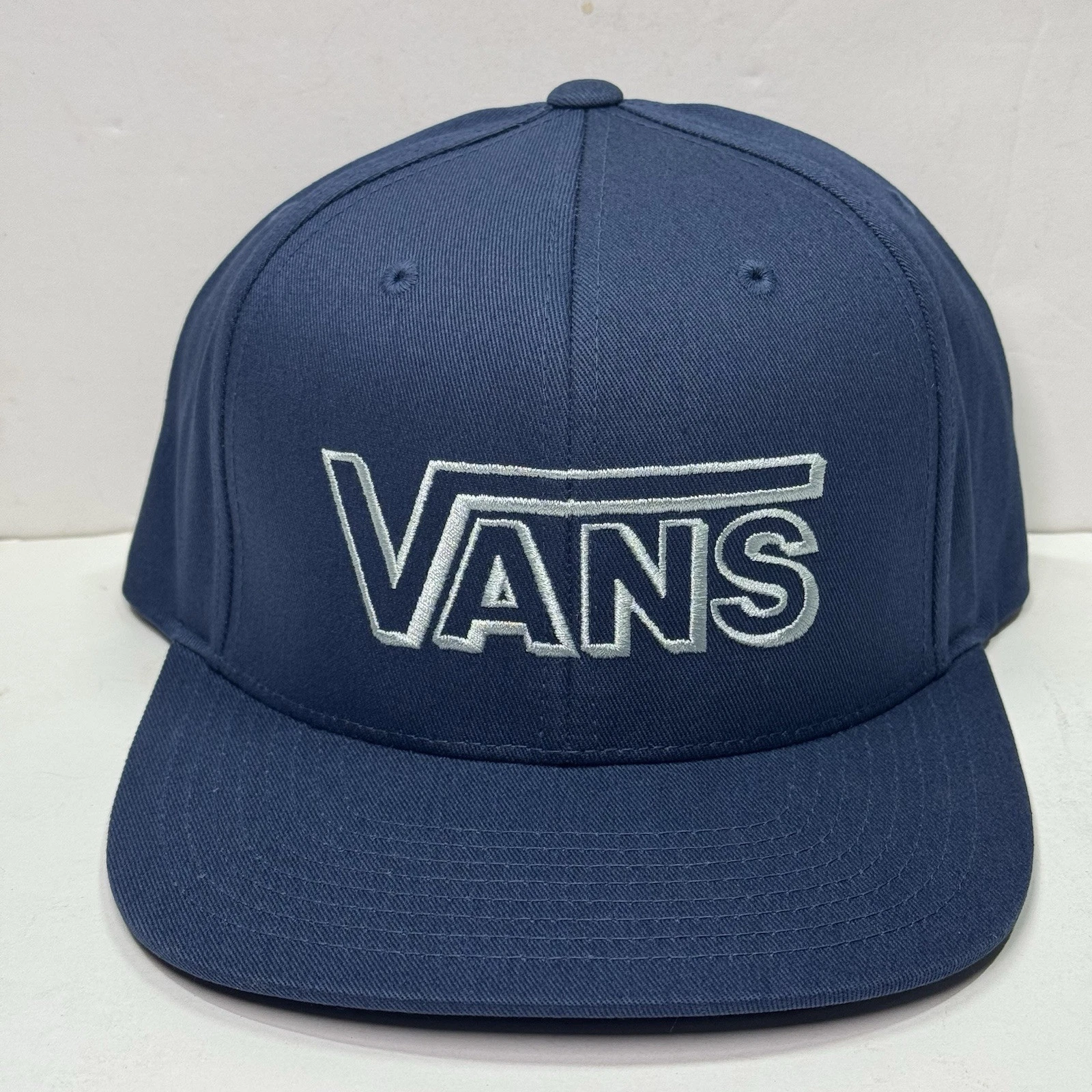 VANS Snapback Hat Cap Mens OSFM Adjustable Blue w/ Embroidered Logo Skateboard