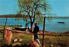 Cartolina Angera pescatori  (Varese)