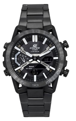 Casio Edifice Black Dial Tough Solar Sports 100M Men's Watch ECB-2000DC-1B