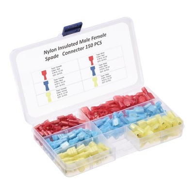 Wire Terminals Connector Crimp Spade   Insulated Male Female Kits 150 Pcs  *lh