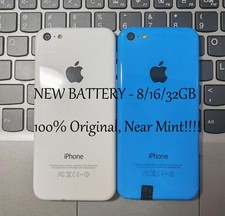 Original Apple iPhone 5c Unlocked NEW BATTERY-8 GB-16 GB-32GB - Blue  white