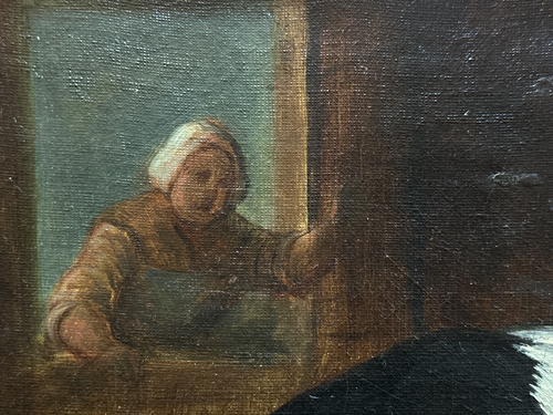 Tableau ancien attaque du loup bergerie Collier 19e Romantisme st. OUDRY VERNET - Photo 7/10