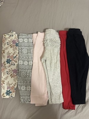 Lot 6 Pair Leggings Toddler Girl Size 18 - 24 Months Carters, Jumping Beans