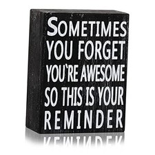 Inspirational Wood Box Sign 5 x 4 Inch Home Office Christmas Black Board