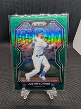 2021 Panini Prizm Justin Turner Green Prizm Parallel Los Angeles Dodgers SP