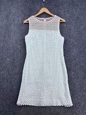 Lauren Ralph Lauren Classic Old Money Preppy White Eyelet Shift Dress Size 12