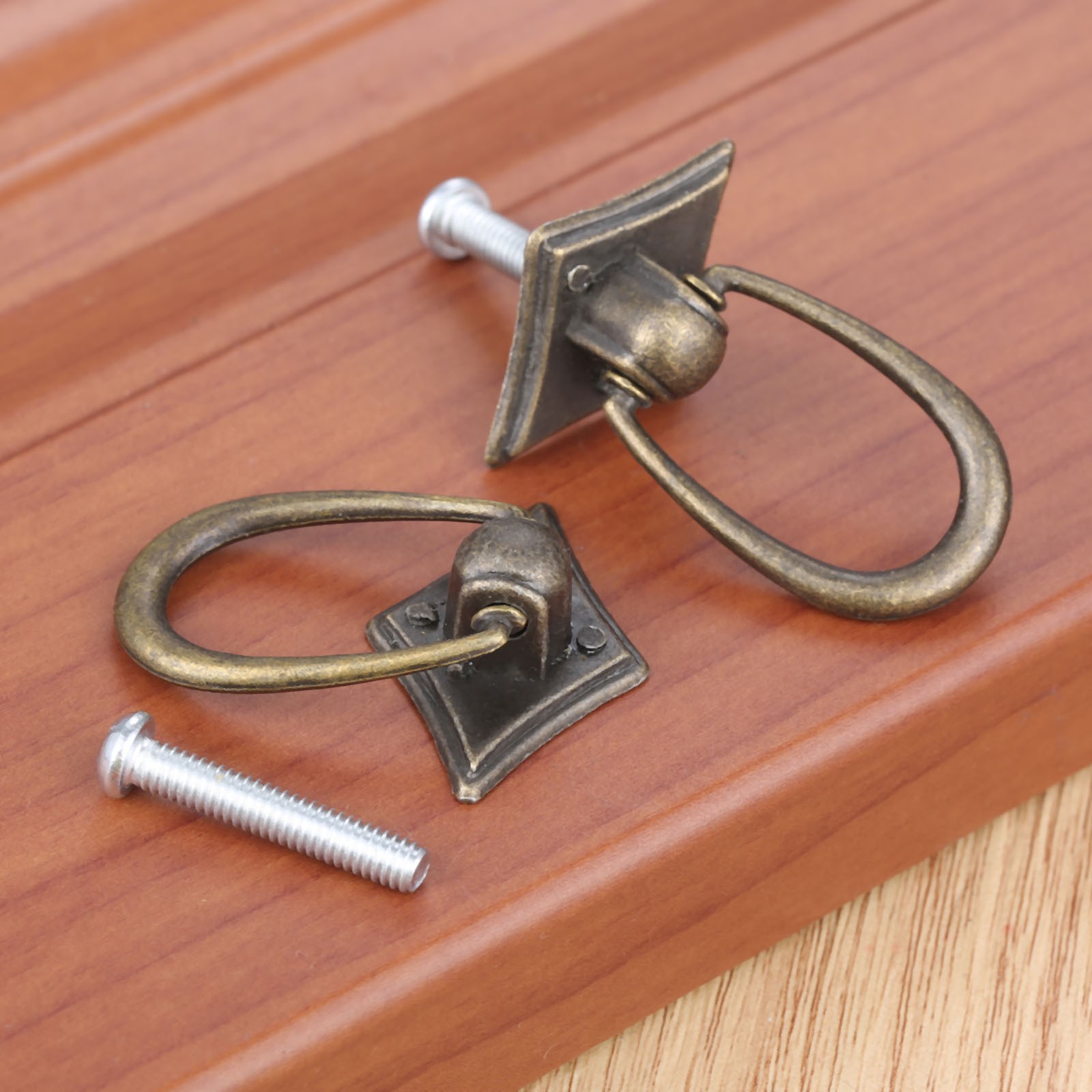 10x Vintage Cabinet Cupboard Furniture Drawer Door Closet Pull Handle Knobs Ring