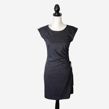 NEW LOFT Dress Womens Size S Cap Sleeve Ruched Side Charcoal Gray