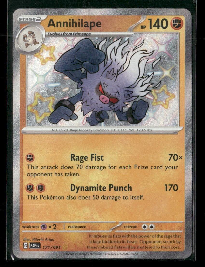 Annihilape 171/091 Shiny Rare Paldean Fates Pokemon NM/M