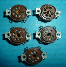 5 Elco 7-Pin Miniature Tube Sockets NOS