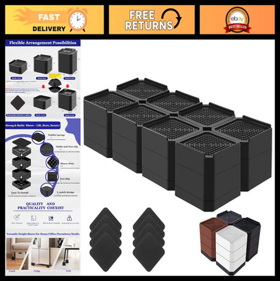 Heavy Duty Bed Risers - Adjustable Furniture Riser Blocks, Lift 1.5-4.3'' for Cou