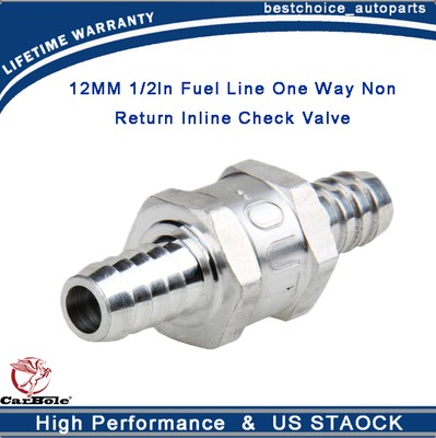1/2'' Fuel Check Valve One Way Inline Non Return Diesel Gasoline Silver 12mm 1pc