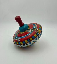 Vintage Ohio Art Company Zebra Tin Litho Spinning Top