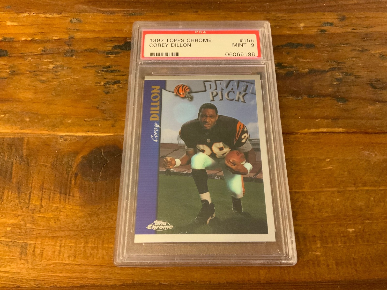 1997 Topps Chrome Corey Dillon RC Rookie card #155 PSA 9
