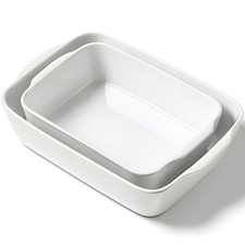 Ceramic Baking Dish Set for 2 Casserole Pan Oven Safe 3.3QT 4.2QT
