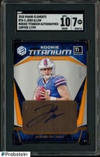 2018 Panini Elements Rookie Titanium Josh Allen RC Cooper /99 SGC 7 w/ AUTO 10