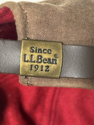 Vintage LL Bean Suede Baseball Hat Cap Leather Brown Adult OSFA 1980s USA - Picture 8 of 9