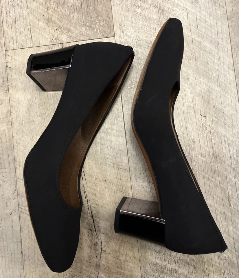 Zapatos de salón Donald Pliner Corin negros sin cordones de tacón bloque zapatos de carrera para mujer talla 9,5 M Foto 4 de 4