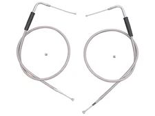 34-1/4" Stainless Steel Throttle and Idle Cable Set FITS: Harley 1996-UP