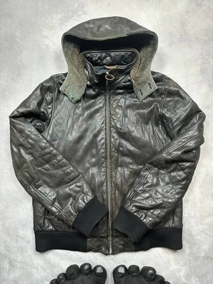 Seraphin Men's Black Lamb Leather Fur Coat-Jacket Size 54 EU RIRI zipper