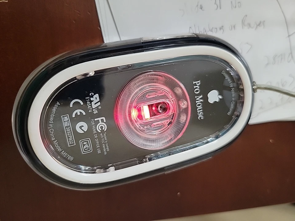 Apple Original OEM Wired USB Pro Mouse for Mac Clear/Black M5769 Tested Works - Image 4 of 4