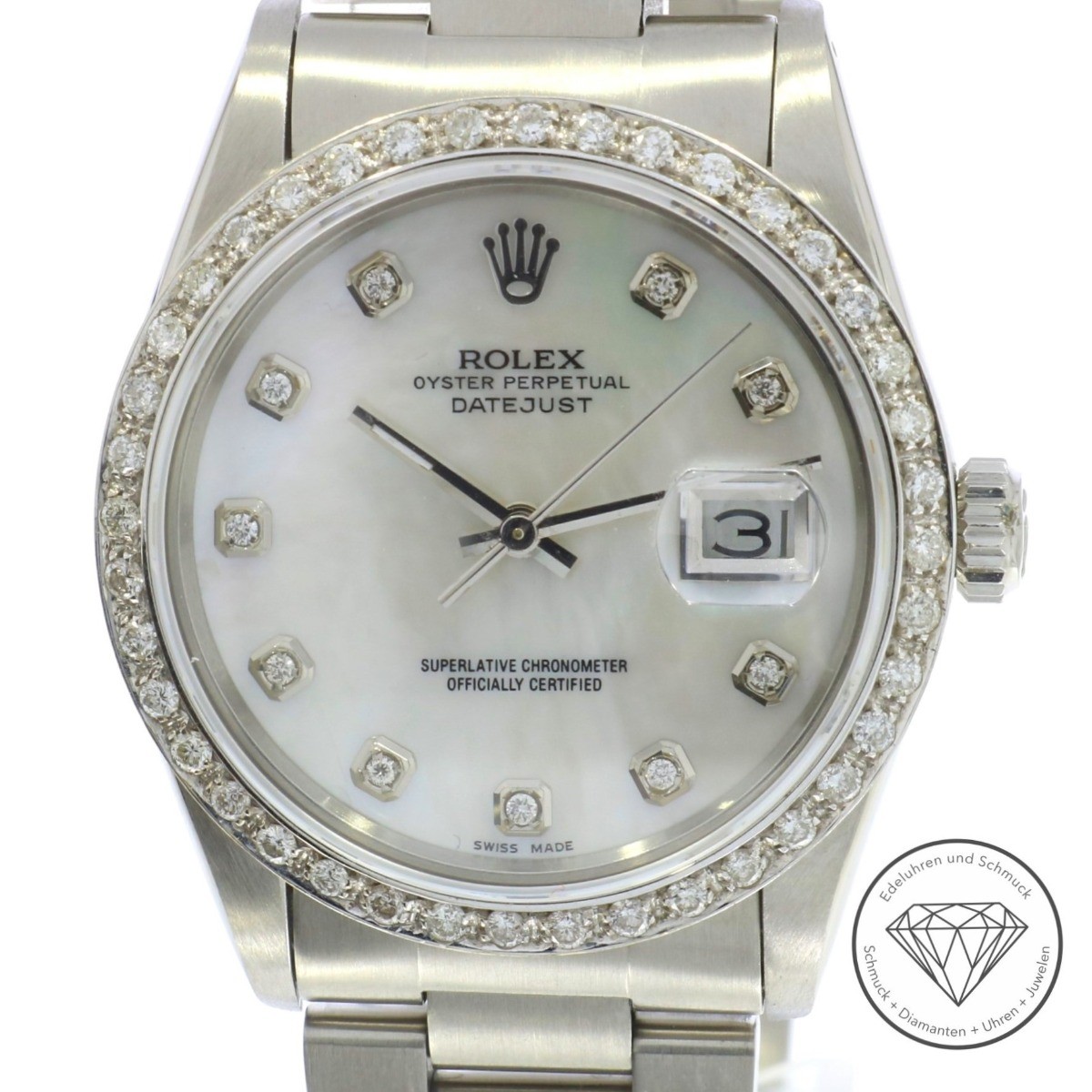 Rolex Datejust 36 Stahl Automatik Uhr Brillanten 16030 xxyy