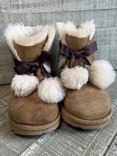 Ugg Gita Toddlers Girls Chestnut Boots 1017403T Size 10 Brown Bow Kids