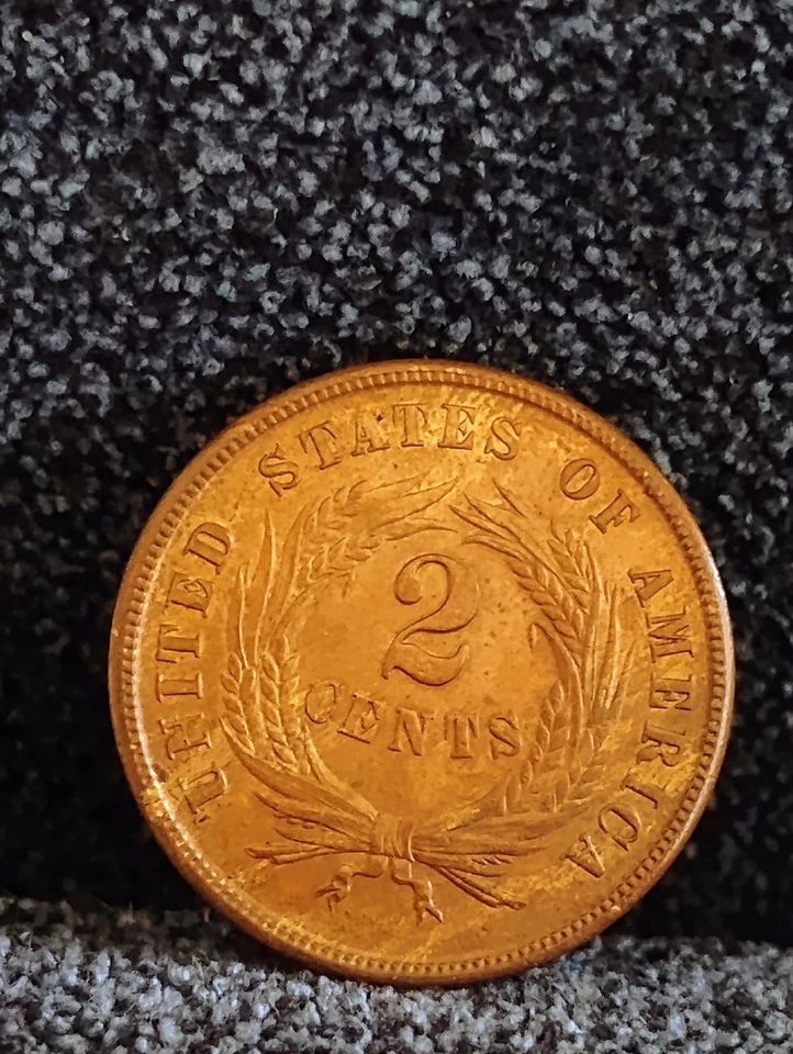 1864 Two Cent Piece  MS++++RB  Beautiful Eye Appeal 100% Orig Better Date - Image 4 of 4