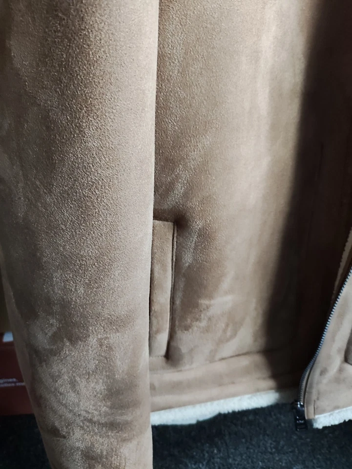  Faux Sheep Skin Leather Winter Coat, inside is Faux fur. - Image 4 of 4