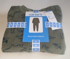 Carter's Boys One-Piece Fleece Zipper Long Sleeve Footie Pajama-Size 4T