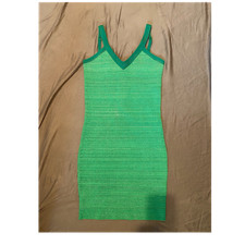 GUESS Green Knit Bodycon Sleeveless Dress W/ Adjustable Straps & Zipper, Size M
