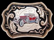 KD01134 VERY COOL VINTAGE 1970s  1920s ANTIQUE AUTOMOBILE  BELT BUCKLE