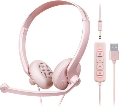 Wired USB Headset with Microphone for PC Computer Headphones Stereo Mic