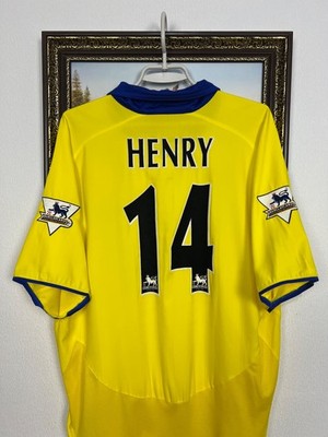 Arsenal Away football shirt 2003 Soccer Nike #14 Henry Jersey Mens