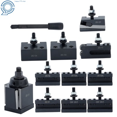 11 Pcs AXA 250-111 Lathe 6 - 12'' Wedge Type Tool Post Tool Holder Set