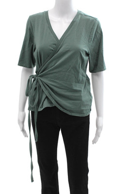 Nation LTD Womens Bohemian Green V-Neck Organic Cotton Tee Size XL