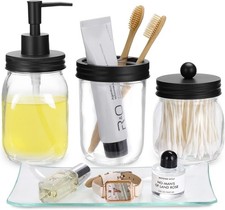 4pcs Bathroom Accessories Set Decorative Soap Dispenser  Toothbrush Holder