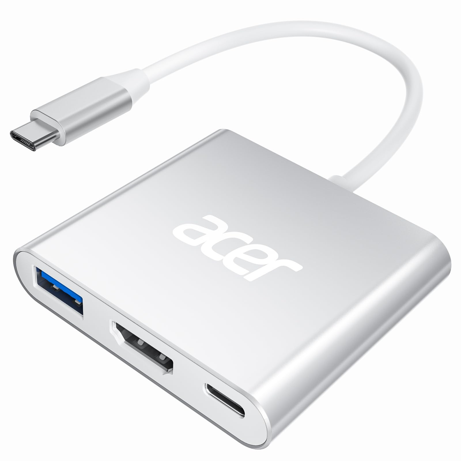 acer Adattatore USB C HDMI 4K con PD 100W, Adattatore Multiporta USB C (x4B)