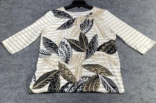 Alfred Dunner Women’s Botanical Themed Pullover Top Shirt Blouse Size Medium