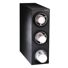 Dispense-Rite Black Polystyrene Countertop Cup Dispensing Cabinet