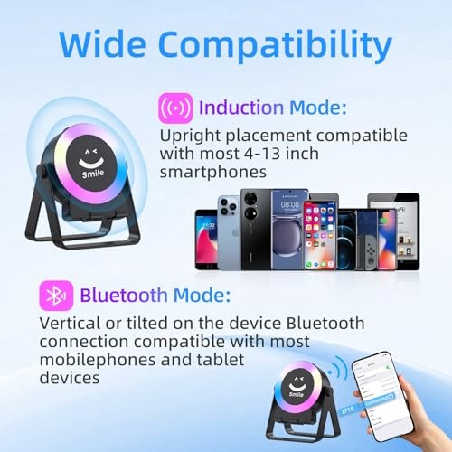 Enceinte à Induction Sans Fil 4 En 1 Avec Support Pour Téléphone